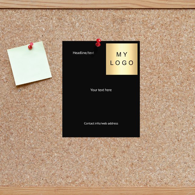 Prospectus 11,4 Cm X 14,2 Cm Logo d'entreprise blanc noir (Créateur téléchargé)