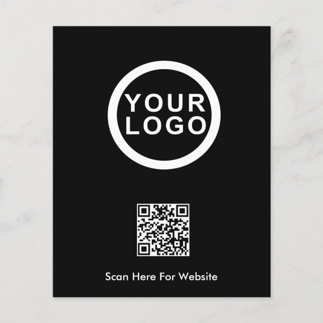 Prospectus 11,4 Cm X 14,2 Cm Logo d'entreprise Code QR Circulaire promotionnell (Devant)