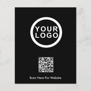 Prospectus 11,4 Cm X 14,2 Cm Logo d'entreprise Code QR Circulaire promotionnell