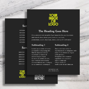Prospectus 11,4 Cm X 14,2 Cm Logo d'entreprise Élégant Liste de Prix Code QR No
