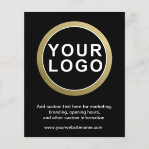 Prospectus 11,4 Cm X 14,2 Cm Logo d'entreprise grand format en noir