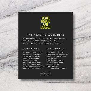 Prospectus 11,4 Cm X 14,2 Cm Logo d'entreprise minimaliste Code QR moderne Noir