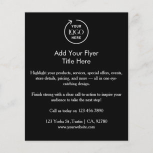 Prospectus 11,4 Cm X 14,2 Cm Logo d'entreprise   Noir minimaliste Promotionnel