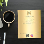 Prospectus 11,4 Cm X 14,2 Cm Logo d'entreprise or code qr instagram texte perso<br><div class="desc">Un arrière - plan à l'allure d'or. Personnalisez et ajoutez votre logo,  nom,  adresse,  votre texte,  votre propre code QR à votre compte instagram. Vous pouvez également ajouter du texte au verso.</div>