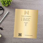 Prospectus 11,4 Cm X 14,2 Cm Logo d'entreprise or code qr texte personnalisé<br><div class="desc">Un arrière - plan à l'allure d'or. Personnalisez et ajoutez votre logo,  votre nom,  votre adresse,  votre texte,  votre propre code QR. Vous pouvez également ajouter du texte au verso.</div>