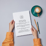 Prospectus 11,4 Cm X 14,2 Cm Logo d'entreprise | Personnalisé noir simple<br><div class="desc">Un simple modèle de prospectus d'entreprise noir et blanc personnalisé dans un style simple et minimaliste qui peut être facilement modifié et mis à jour avec votre propre logo d'entreprise, les détails du produit, les prix et plus encore! Choisissez la taille du prospectus et le type de papier dans le...</div>