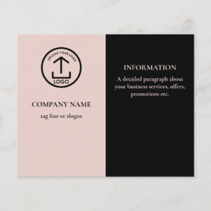 Prospectus 11,4 Cm X 14,2 Cm Logo d'entreprise promotionnel Black Pink moderne
