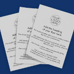 Prospectus 11,4 Cm X 14,2 Cm Logo d'entreprise | Simple gris noir personnalisé<br><div class="desc">Un simple modèle de flyer d'entreprise noir et gris sur mesure dans un style simple et minimaliste qui peut être facilement modifié et mis à jour avec votre propre logo d'entreprise, les détails du produit, les prix et plus encore! Choisissez la taille du prospectus et le type de papier dans...</div>