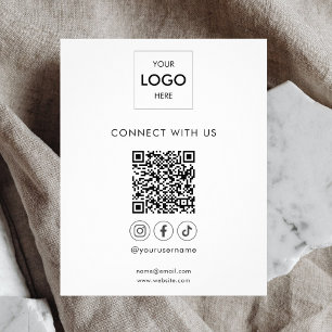 Prospectus 11,4 Cm X 14,2 Cm Logo du code QR Réseaux sociaux Entreprises