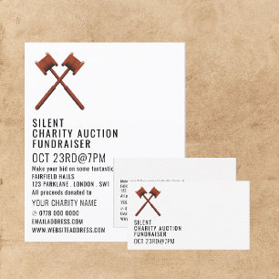 Prospectus 11,4 Cm X 14,2 Cm Logo Gavels, Silent Charity Auction Event