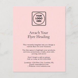 Prospectus 11,4 Cm X 14,2 Cm Logo Minimaliste Rose Pâle   Entreprise Propre 