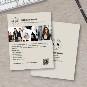 Prospectus 11,4 Cm X 14,2 Cm Logo personnalisé Photo QR Entreprise Professionne