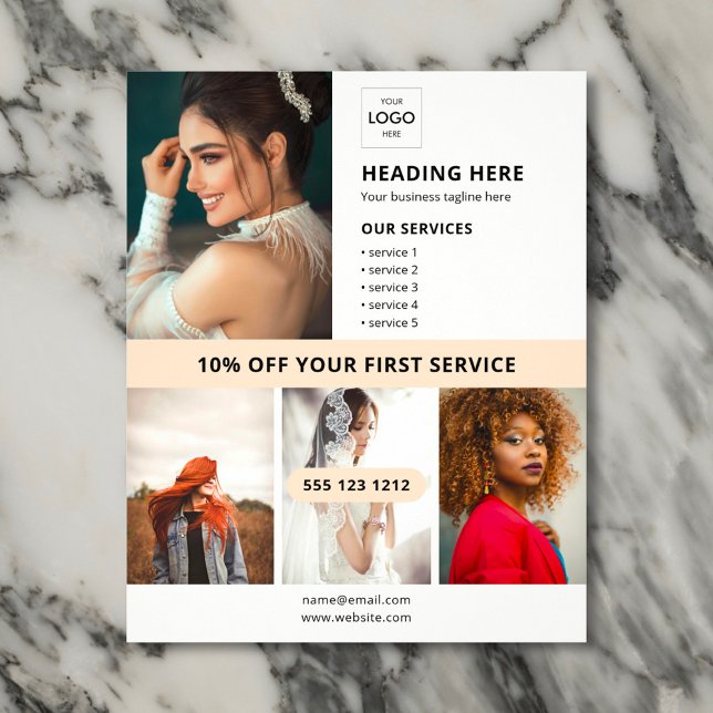 Prospectus 11,4 Cm X 14,2 Cm Logo Photo Entreprise Marketing (Créateur téléchargé)