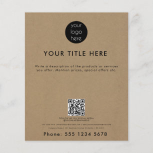 Prospectus 11,4 Cm X 14,2 Cm Logo professionnel QR Code promotionnel