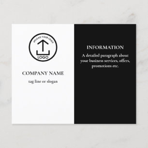 Prospectus 11,4 Cm X 14,2 Cm Logo promotionnel d'entreprise moderne noir et bla