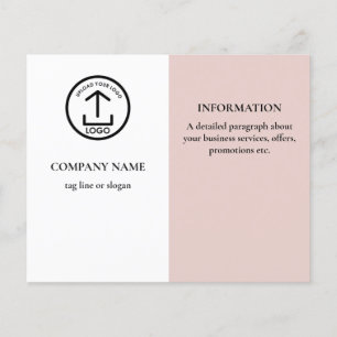 Prospectus 11,4 Cm X 14,2 Cm Logo promotionnel moderne rose blanc