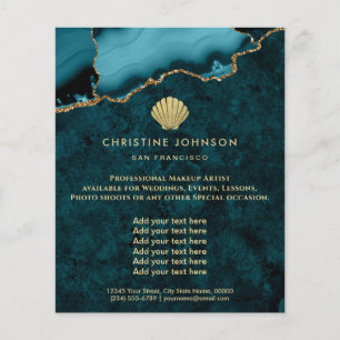 Prospectus 11,4 Cm X 14,2 Cm logo seashell sur conception turquoise