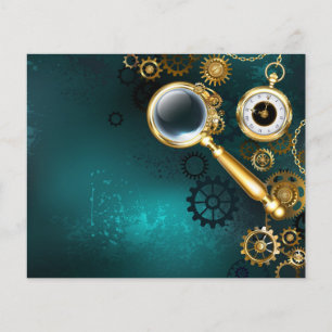 Prospectus 11,4 Cm X 14,2 Cm Loupe en style Steampunk