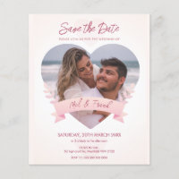 Love Heart Photo Enregistrer la date Invitation