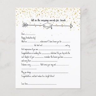 Prospectus 11,4 Cm X 14,2 Cm Mad Libs & Advice Gold confetti