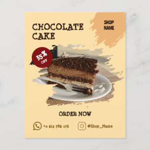 Prospectus 11,4 Cm X 14,2 Cm Magasin de pâtisserie Flyer modifiable personnalis