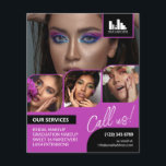 Prospectus 11,4 Cm X 14,2 Cm Magenta Photo Collage Logo QR Maquillage Promotion<br><div class="desc">Flyer recto verso pour un maquilleur, un peintre à ongles, un styliste de cheveux ou une profession similaire où vous devez présenter votre travail dans un collage photo rétro avec bordures magenta et arrière - plan magenta. Personnalisez avec votre logo et sur le dos une photo supplémentaire et votre code...</div>