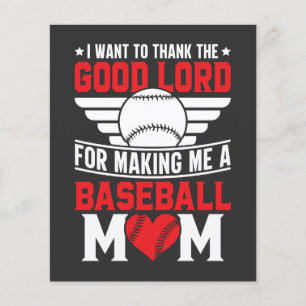 Prospectus 11,4 Cm X 14,2 Cm Maman de baseball Parent sportif Maman de jour de