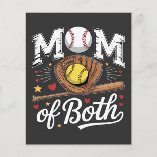 Prospectus 11,4 Cm X 14,2 Cm Maman de jour de match de baseball et softball