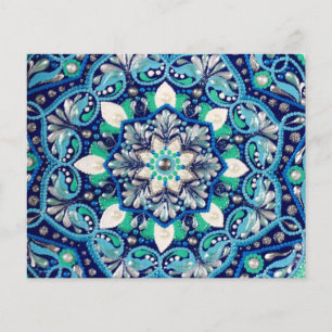 Prospectus 11,4 Cm X 14,2 Cm Mandala d'art des points bleus