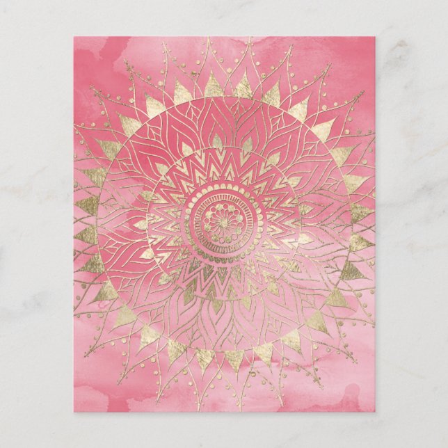 Prospectus 11,4 Cm X 14,2 Cm Mandala d'or moderne (Devant)