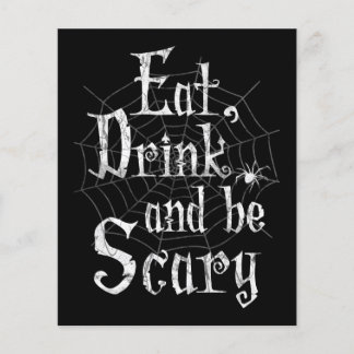 Prospectus 11,4 Cm X 14,2 Cm Mangez, buvez et ayez peur Halloween Funny Spider
