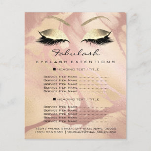 Prospectus 11,4 Cm X 14,2 Cm Maquillage Artiste Beauté Lash Or Parties scintill