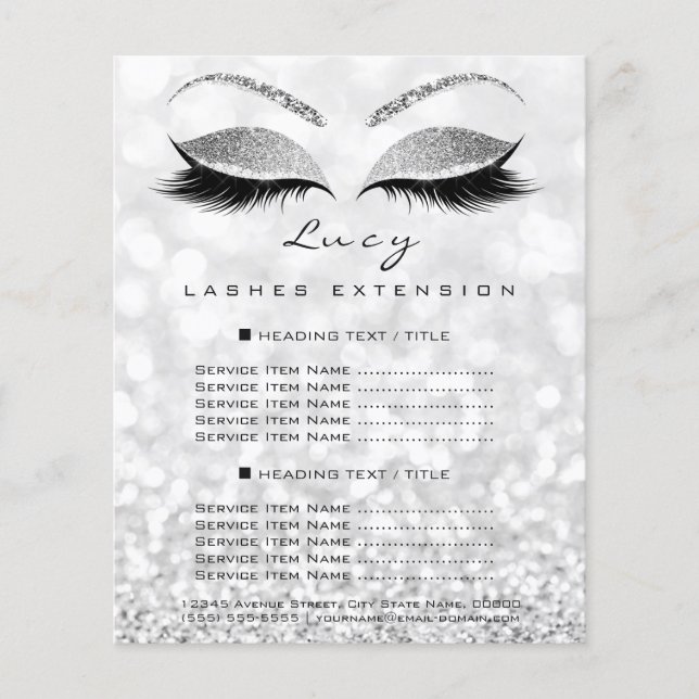 Prospectus 11,4 Cm X 14,2 Cm Maquillage Artiste Beauté Lash Parties scintillant (Devant)