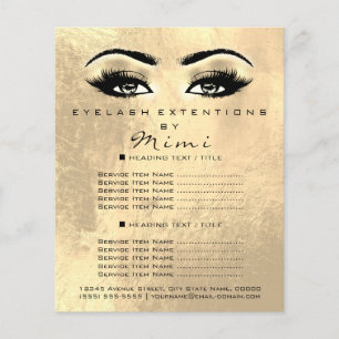 Prospectus 11,4 Cm X 14,2 Cm Maquillage Artiste Beauté Salon Lash Flyer Faux Go