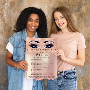 Prospectus 11,4 Cm X 14,2 Cm Maquillage Artiste Beauté Salon Lash Flyer Rose en