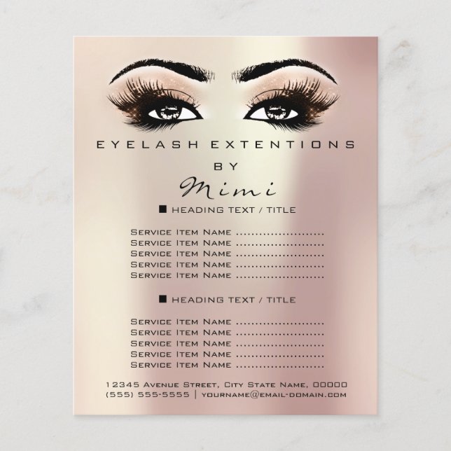 Prospectus 11,4 Cm X 14,2 Cm Maquillage Artiste Beauté Salon Lashes Circulaire  (Devant)