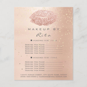 Prospectus 11,4 Cm X 14,2 Cm Maquillage Artiste Parties scintillant Or Confetti