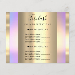 Prospectus 11,4 Cm X 14,2 Cm Maquillage d'or Salon de beauté Rose ongles de che