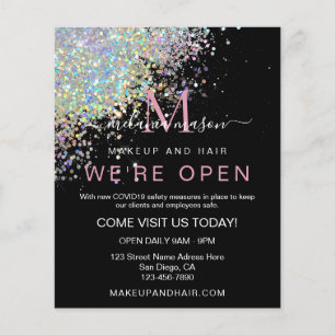 Prospectus 11,4 Cm X 14,2 Cm Maquillage Elégant Rose holographique Parties scin