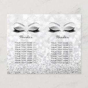 Prospectus 11,4 Cm X 14,2 Cm Maquillage gris Parties scintillant Lash prix feui