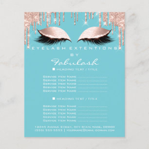 Prospectus 11,4 Cm X 14,2 Cm Maquillage Salon de beauté Parties scintillant ros