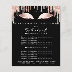 Prospectus 11,4 Cm X 14,2 Cm Maquillage Salon de beauté rose Parties scintillan