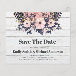 Prospectus 11,4 Cm X 14,2 Cm Mariage à budget le plus bas VOLS bleu rose Floral
