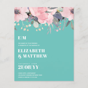 Prospectus 11,4 Cm X 14,2 Cm Mariage à budget le plus bas VOLS Fleurs roses Fil
