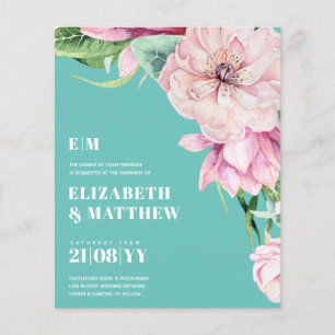 Prospectus 11,4 Cm X 14,2 Cm Mariage à budget le plus bas VOLS Fleurs roses Fil