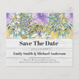 Prospectus 11,4 Cm X 14,2 Cm Mariage à budget le plus bas VOLS Fleurs violettes
