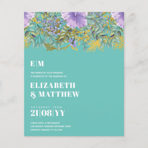 Prospectus 11,4 Cm X 14,2 Cm Mariage à budget le plus bas VOLS Fleurs violettes
