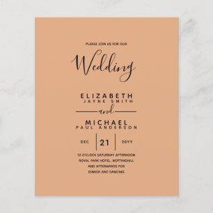 Prospectus 11,4 Cm X 14,2 Cm Mariage bilingue espagnol BODA anglais Budget