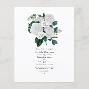 Prospectus 11,4 Cm X 14,2 Cm Mariage Blanc Floral