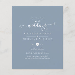Prospectus 11,4 Cm X 14,2 Cm Mariage BLEU DUSTY classique à budget le plus bas